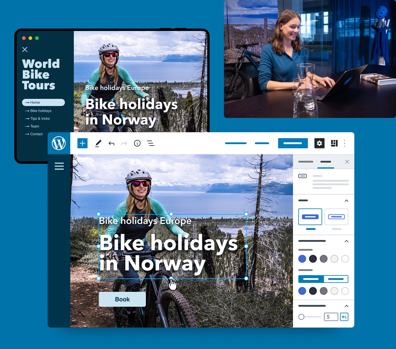 Arrangement of images to illustrate WordPress