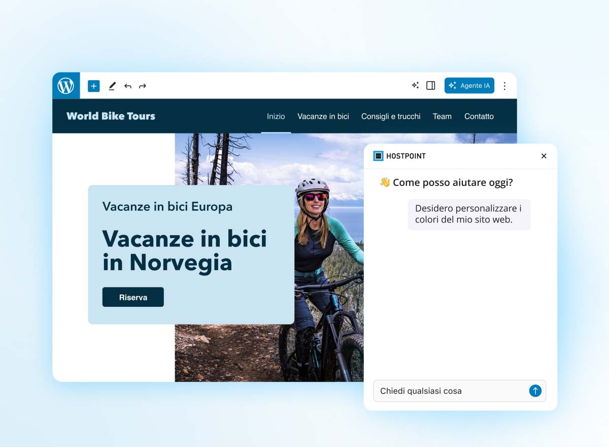 Agente IA che adatta colori e design del sito web WordPress in base alle preferenze dell’utente